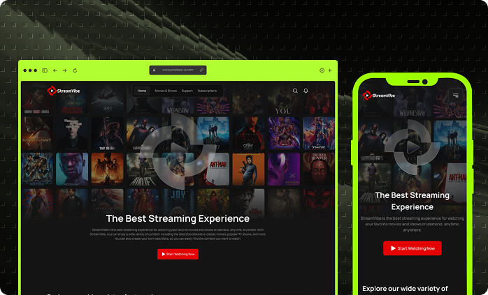 Interactive Website for Streaming Site